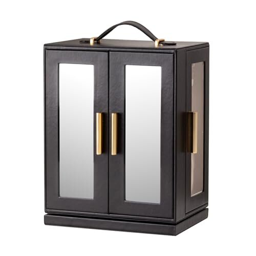 Jewelry Box 360° Rotating, Jewelry Storage Case with 5 Drawers, Jewelry BLACK-image