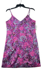 Bar III Mini Dress Womens size Small Pink Abstract Lined Vneck Sleeveless New