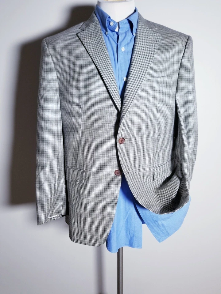 Blazer de tweed 42S Ralph Lauren rosa roxo xadrez lã de seda jaqueta casaco esportivo - Imagem 2 de 4