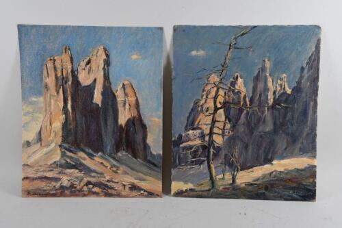 P26B22- 2x Peintures, Sign. Georg Zilker, paysage de montagne, entre autres tours vajolet  - Photo 1/12