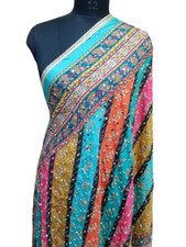 Pakistani Dupatta Women Heavy Mirror  Bead Handwork Perfect Weddings Festivals