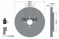 2X Bremsscheibe Vorne Textar 92170203 FÜR MG Bremsscheiben Scheibenbremse