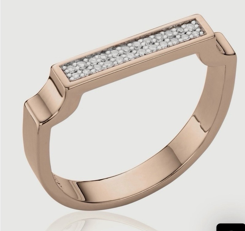 MONICA VINADER Rose Gold Diamond  Ring size 5.5 New $350