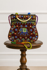 Women Hndbags Embroidered Velvet Bag With Crossbody And Mirror Work Bag