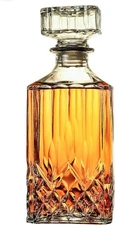 Whiskey Decanter with Airtight Geometric Stopper,32oz Liquor Clear 