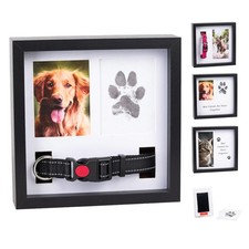 Memorial Picture Frame, 4 Customizable Displays, 9x9, Paw Print Kit for Dogs,...