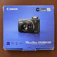 Canon PowerShot SX260 HS Digital Camera Black 20x Zoom 12.1MP GPS Full HD 1080p