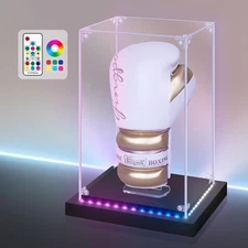 Acrylic Display Case with RGBW LED Light, Dustproof Showcase for Action Figures