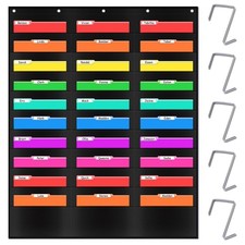 Classroom Mail Center Organization Storage Pocket Chart with 30 Pockets,Hangi...