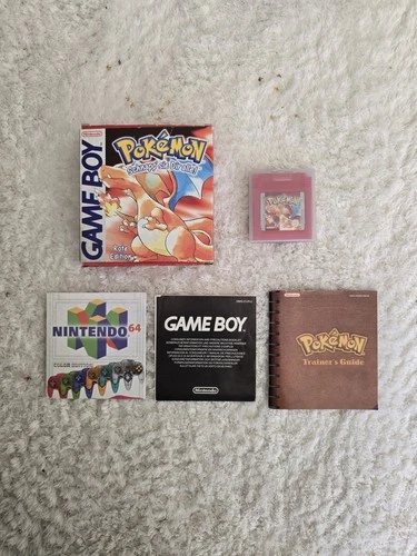 Pokemon Rote Edition Glurak Nintendo Gameboy OVP CIB Sammlung Anleitung