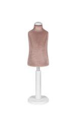 Busto Bambino 0.2 anni base bianca Velluto Rosa Blush 