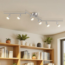 Binario Faretti Soffitto Orientabile 6 Luci, GU10 Faretto Da Soffitto LED Indust