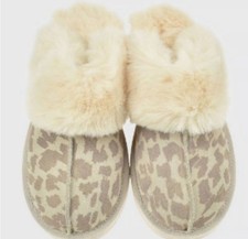Stars Above Cozy Slip On Leopard Slippers Women's Size 7