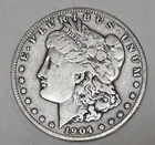 1904-S Morgan Silver Dollar $1 w/ VF Details Cleaned