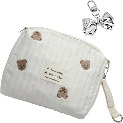 Tragbare Wickeltasche mit Bärenstickerei, Fliegenmuster, Windeltasche für Unt... - Bild 1 von 4