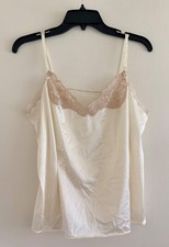 vintage Vanity Fair camisole with lace trim, ivory, 36, made in USA