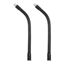 7.9" Gooseneck, 2Pcs 3/8"-16 Female to Male Thread Flexible Tube, Black