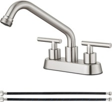 Utility Sink Faucet 4 Inch Centerset Laundry Sink Faucets W/ Swivel Spout
