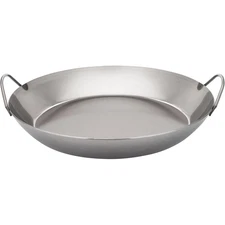 Matfer Bourgeat 062052 Black Steel Paella Pan - 15-3/4 inch Diameter