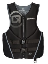 Medium Black Neoprene Life Jacket Us Coast Guard Approved Enhanced Buoyancy