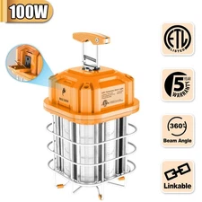 100W LED Temporary Work Light 14,500LM Linkable Construction Lighting 5000K ETL