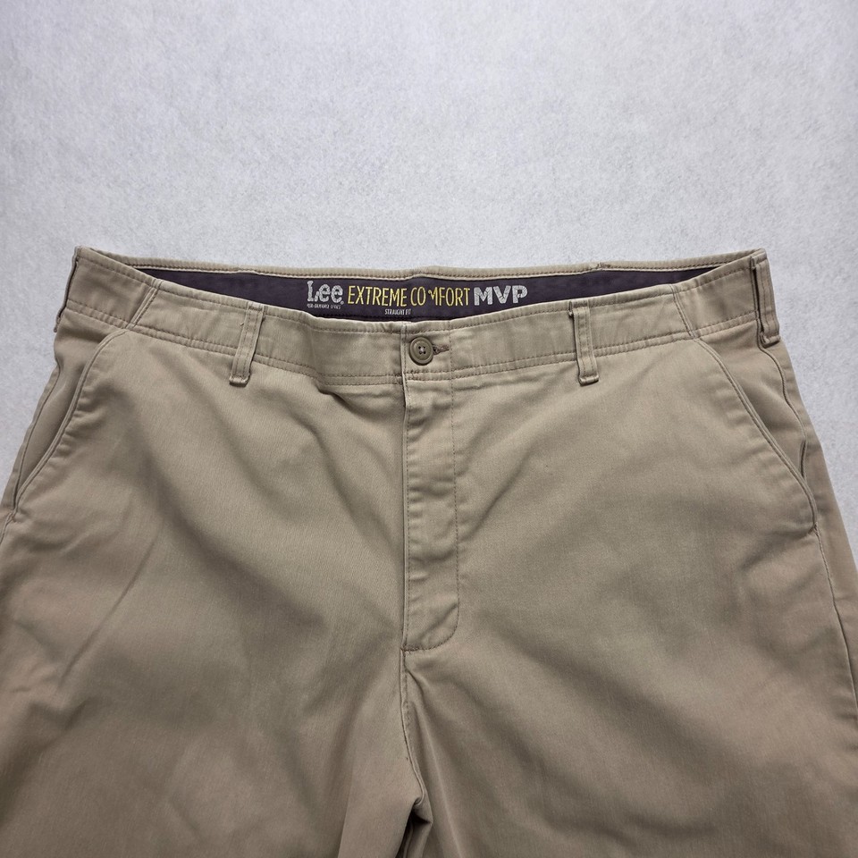 Lee Extreme Comfort MVP Pants Mens 44x30*Khaki Beige Stretch Straight ...
