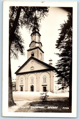 Quebec Canada Postcard Holy Trinity Cathedral c1940's Unposted RPPC Photo