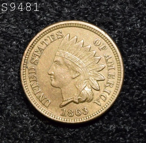 1863 Indian Head Cent "AU++/UNC" *Free S/H After 1st Item*