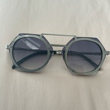 Hublot Titanium Silver Round Designer Sunglasses Gradient Gray Full Rim unisex