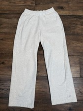 Athleta Girl Straight Leg Sweatpants Gray Pocket Drawstring Sz L 10-12