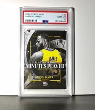 LeBron James 2024 Topps Now #10 All-Time Leader Minutes Played PSA 10 Gem Mint