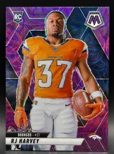 2025 Panini Mosaic Rookie Variation RJ Harvey RC Purple Scope Prizm #284