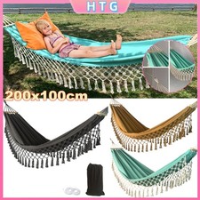 Garden Hammock Portable Carry Outdoor Camping Hanging Travel Swing Canvas BedUS