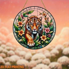 Tiger Floral 8" Unique Suncatcher