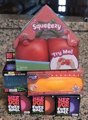 Squishy Lot Of 6: Nee Doh, Squeezy, Sunny Days 100% AUTHENTIC