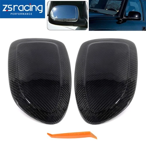 2PCS For 1999-2006 Chevy Silverado GMC Sierra Real Carbon Fiber Mirror Cover Cap