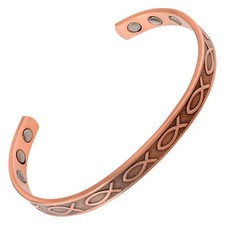Copper Magnetic Therapy Bracelet High Power Pain Rare Earth Magnets Ancient Fish