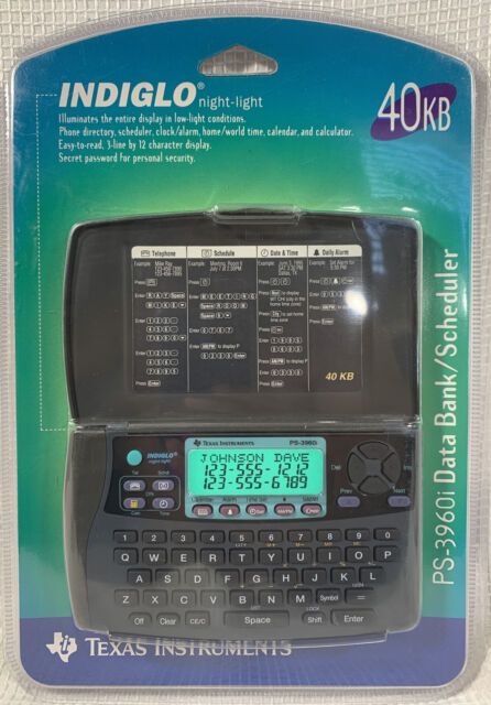 Vintage 1996 Texas Instruments Indiglo PS-3960i Data Bank / Scheduler SEALED NEW IR10357