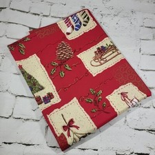 Christmas Tablecloth Classic Red Holiday Traditional Rectangular 54" X 68"