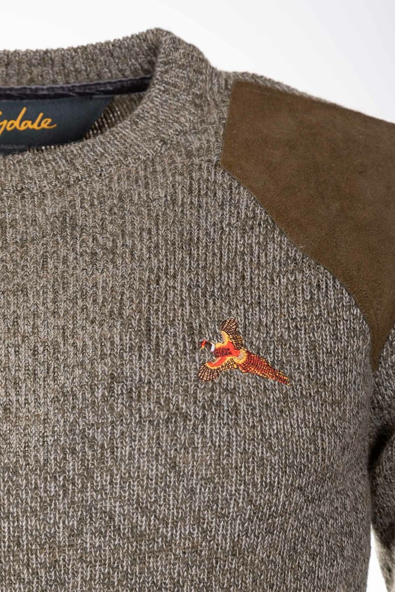 Rydale Shooting Jumper Crew Neck Shooting Knitted Sweatshirt Elbow Patches  Olive | eBay