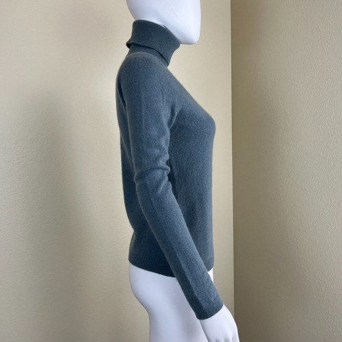 Garnet Hill Damen Gr. XS Blau Essential Kaschmir Rollkragen Pullover Minimal - Bild 12 von 14