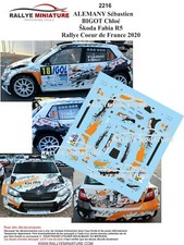 DECALS 1/24 REF 2216 SKODA FABIA ALEMANY RALLYE COEUR DE FRANCE 2020 RALLY