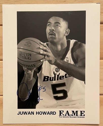 Juwan Howard - Signed Picture - Washington Bullets, Michigan Wolverines Fab 5