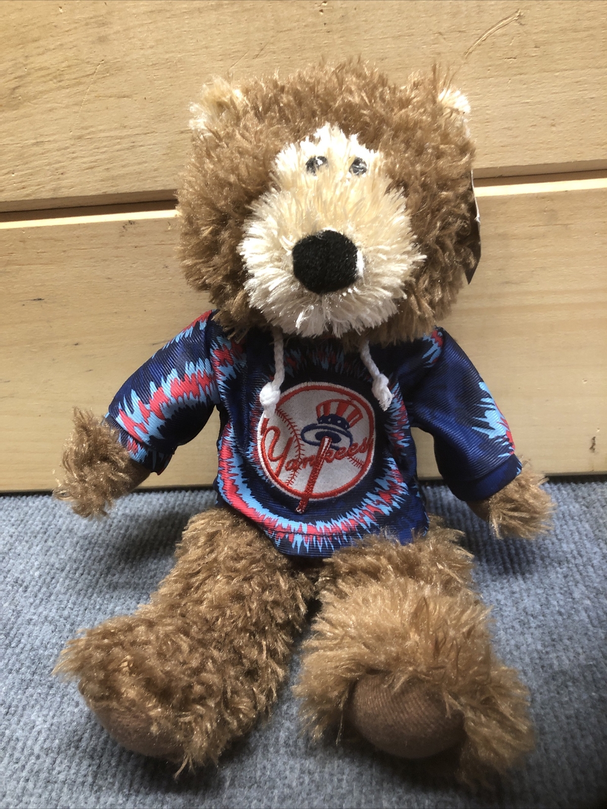 NEW Old Stock GOOD STUFF NY Yankees MLB Stuffed Teddy Bear W/Blue/Red Hoodie