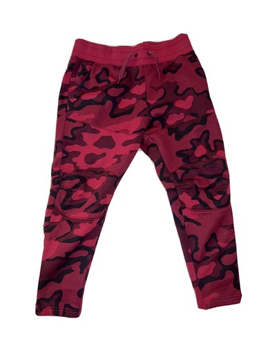Camo Tapered Fit Jogger Pants Muted Red 