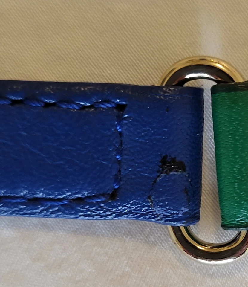 Cinturón ajustado multicolor para mujer D&G 32" cuero genuino hecho en Italia Foto 3 de 4