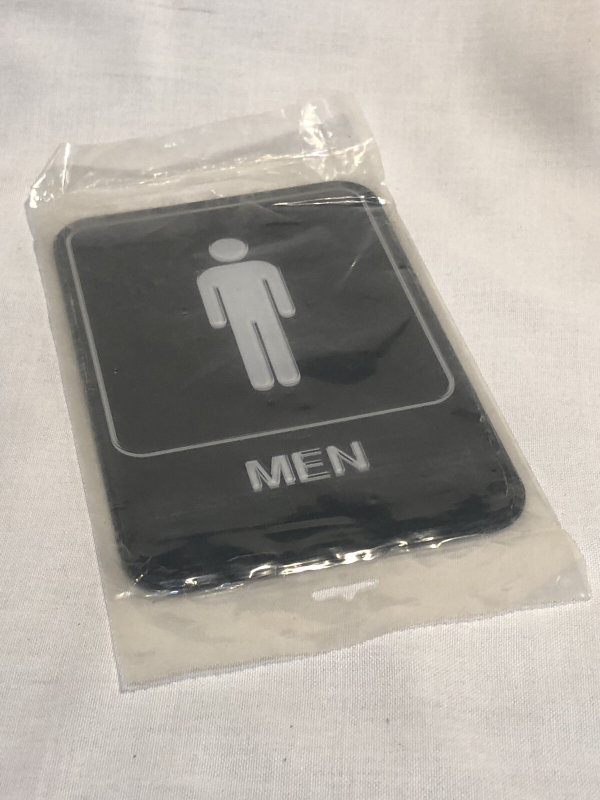 MEN'S ROOM RESTROOM SIGN BATHROOM BRAILLE NO WHEELCHAIR 6" X 9" TACTILE