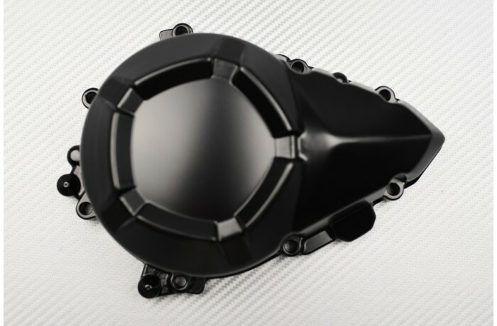 Cache alternateur noir en alu CNC pour moto Kawasaki Z800 2013-2016