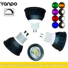 6X 10w Dimmable Led Spotlight Bulb Spot Gu10 For Living Room Mr16 12v Bulbs Warm