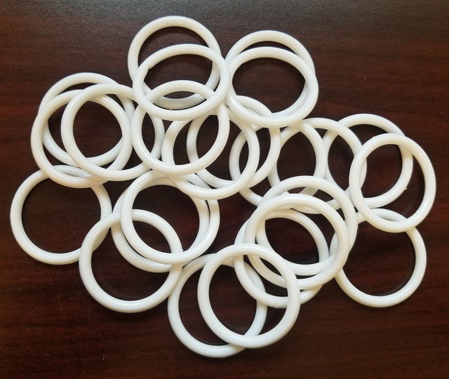 Lot of 24 Round White Plastic Macrame Craft Rings Small 11/2" 1.5 Inch